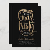 Party Banner EDITABLE FARBEN Abschluss Einladung (Vorne/Hinten)