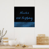 Party-Banner für Blue & Black Modern Glam Sequins Poster (Küche)
