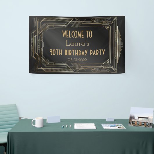 Party-Banner für Gold und Black Great Gatsby Banner (Messeveranstaltung)