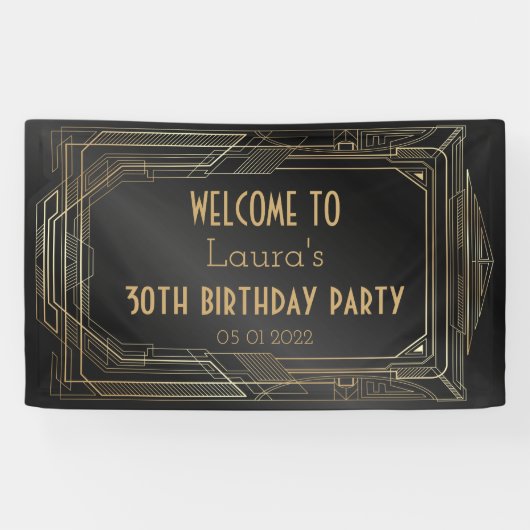Party-Banner für Gold und Black Great Gatsby Banner (Horizontal)