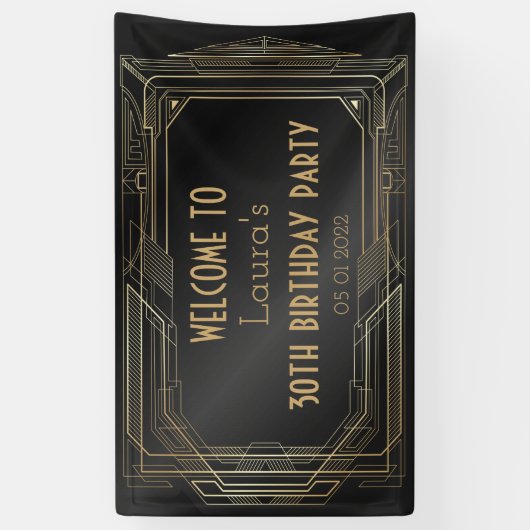 Party-Banner für Gold und Black Great Gatsby Banner (Vertikal)