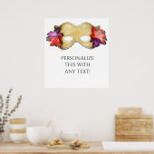 Party-Banner für tropische Blumenmasquerade Poster (Küche)