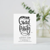 Party Banner Graduation Party Einladung Postkarte (Stehend Vorderseite)