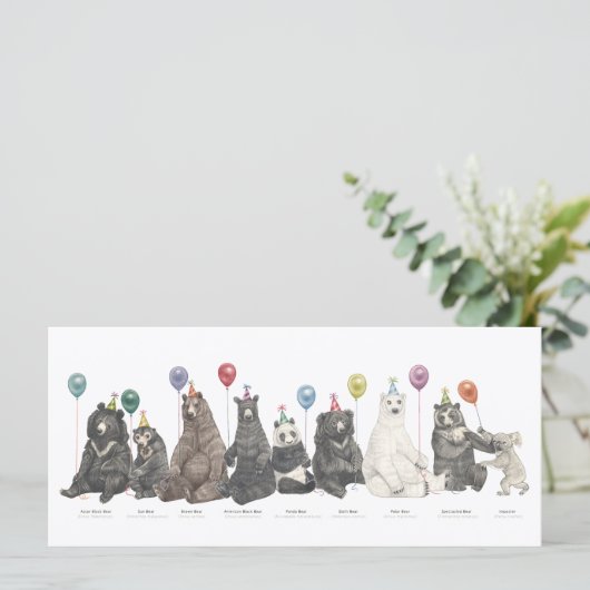 Party Bärenkarte (Stehend Vorderseite)