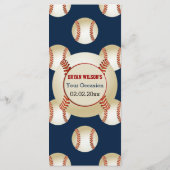 Party Baseball-Thema Persönliche Menükarten (Rückseite)