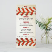 Party Baseball-Thema Persönliche Menükarten (Stehend Vorderseite)