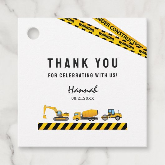 Party "Baustumpf" Danke, Printwerbung Geschenkanhänger (Vorderseite)