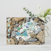 PARTY Beach Einladungen Seashells Driftwood (Stehend Vorderseite)