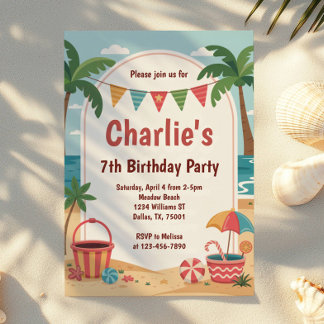 Party Beach Kindergeburtstag Party Einladung