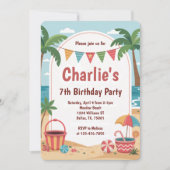 Party Beach Kindergeburtstag Party Einladung (Vorderseite)