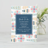 Party "Beach Themed Brautparty" Einladung (Stehend Vorderseite)