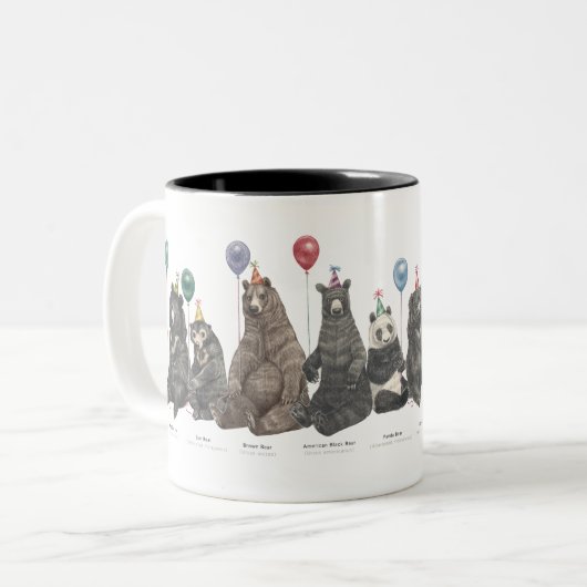Party Bear Tasse! Zwei-Tone-Kaffee-Tasse Zweifarbige Tasse (Vorderseite Links)