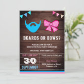 Party "Beards or Bows Gender Reveal" Einladung (Stehend Vorderseite)