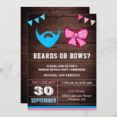 Party "Beards or Bows Gender Reveal" Einladung (Vorne/Hinten)