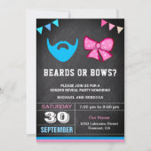 Party "Beards or Bows Gender Reveal" Einladung (Vorderseite)