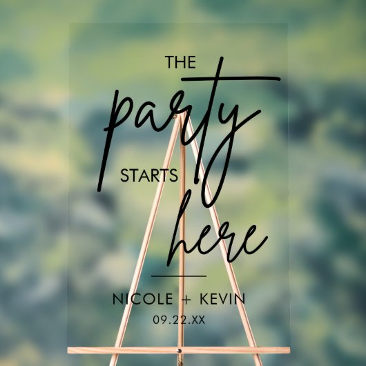 Party beginnt hier bei Hochzeitsempfang Acrylschild (Neutral)