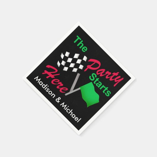 Party beginnt hier den personalisierten serviette (Ecke)