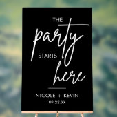 Party beginnt hier Hochzeit Willkommen Schwarz Acrylschild (Neutral)
