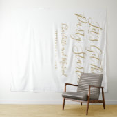 Party Begonnen Gold Script Foto Stand Hintergrund Wandteppich (Beispiel (Horizontal))