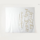 Party Begonnen Gold Script Foto Stand Hintergrund Wandteppich (Vorderseite (Horizontal))