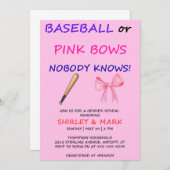 Party beim Baseball oder beim Pink Bows Einladung (Vorne/Hinten)