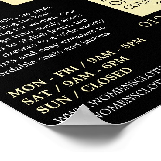 Party, Bekleidungswerbung Poster (Ecke)