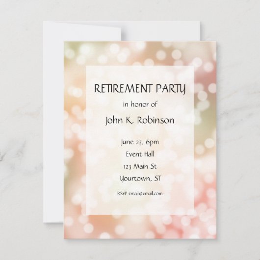 Party beleuchtet Rente Party Einladung (Vorderseite)