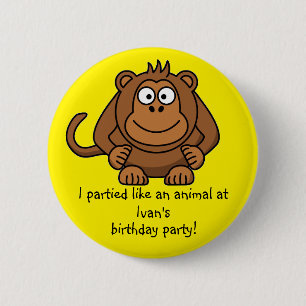 Party-bevorzugt Tieraffe-Knopf Party-Andenken Button