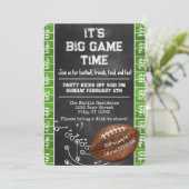 Party Big Game Bowl Game Einladung (Stehend Vorderseite)