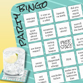 Party Bingo Game Card Aquamarine Streifen Modernst Rechteckiger Pappuntersetzer