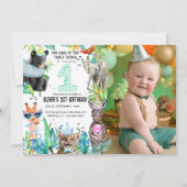 Party Birthday Safari tropische Tiere Einladung (Vorderseite)