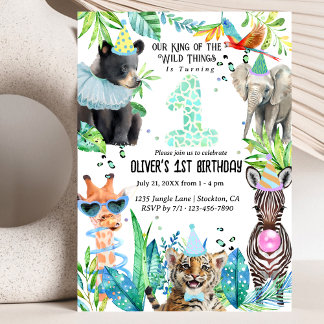 Party Birthday Safari tropische Tiere Einladung