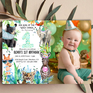 Party Birthday Safari tropische Tiere Einladung