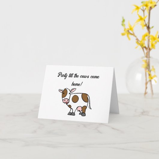 Party bis das Ich kommt Zuhause - Funny Cartoon Ku Karte (Gelbe Blume)