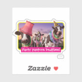 Party 'bis die Kühe kommen Zuhause Aufkleber (Blatt)