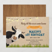 Party bis die Kühe kommen Zuhause-Farm Einladung (Vorne/Hinten)