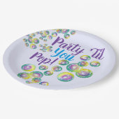 Party, bis du Pop bläst Blasen eilig Pappteller (Schrägansicht)