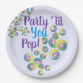 Party, bis du Pop bläst Blasen eilig Pappteller (Vorderseite)