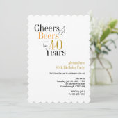 Party bis zu 40 Jahren Einladung (Stehend Vorderseite)