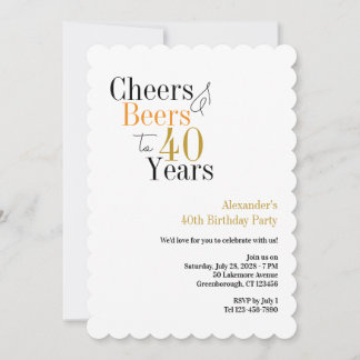 Party bis zu 40 Jahren Einladung