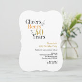 Party bis zu 40 Jahren minimal Einladung (Stehend Vorderseite)