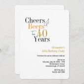 Party bis zu 40 Jahren minimal Einladung (Vorne/Hinten)