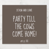 Party bis zum Cows Come Zuhause Beverage Label Kit Bierflaschenetikett (Einzelnes Label)