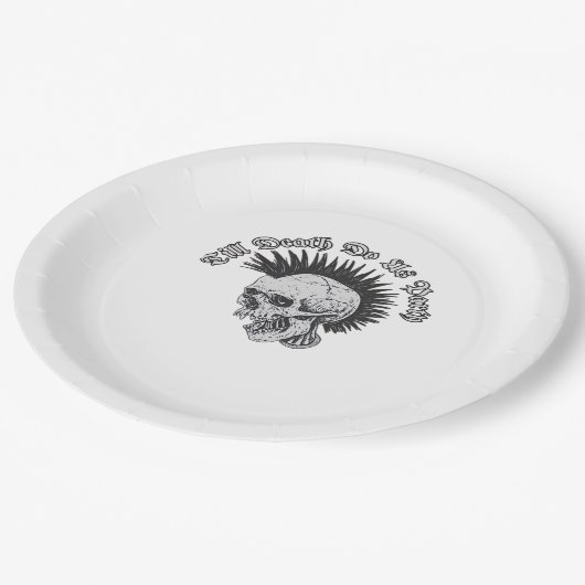 Party bis zum Tod tun uns Party Halloween Pappteller (Schrägansicht)