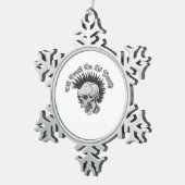 Party bis zum Tod tun uns Party Halloween Schneeflocken Zinn-Ornament (Rechts)