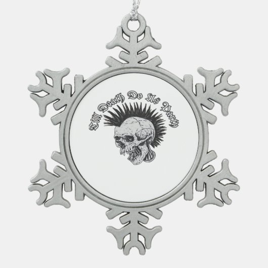 Party bis zum Tod tun uns Party Halloween Schneeflocken Zinn-Ornament (Vorderseite)