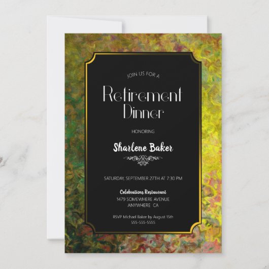 Party Black and Gold Einladung (Vorderseite)