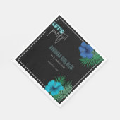 Party Black Blue Neon Tropical 40. Geburtstag Serviette (Ecke)