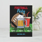 Party Black Einladung (Stehend Vorderseite)