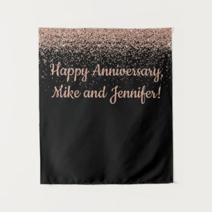 Party Black Rose Gold zum Jubiläum der benutzerdef Wandteppich